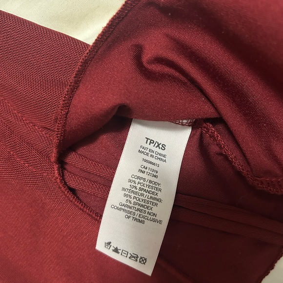 Garage Deep Red Asymmetrical Strapless Top - Picture 4 of 4